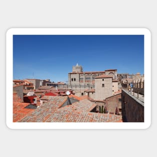 Catedral del Salvador, cathedral with city walls, Avila, Spain, Europe Sticker